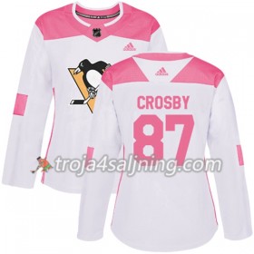 Pittsburgh Penguins tröja Sidney Crosby 87 Vit 2017-2018 Adidas Rosa Fashion Authentic - Dame NHL Tröjor